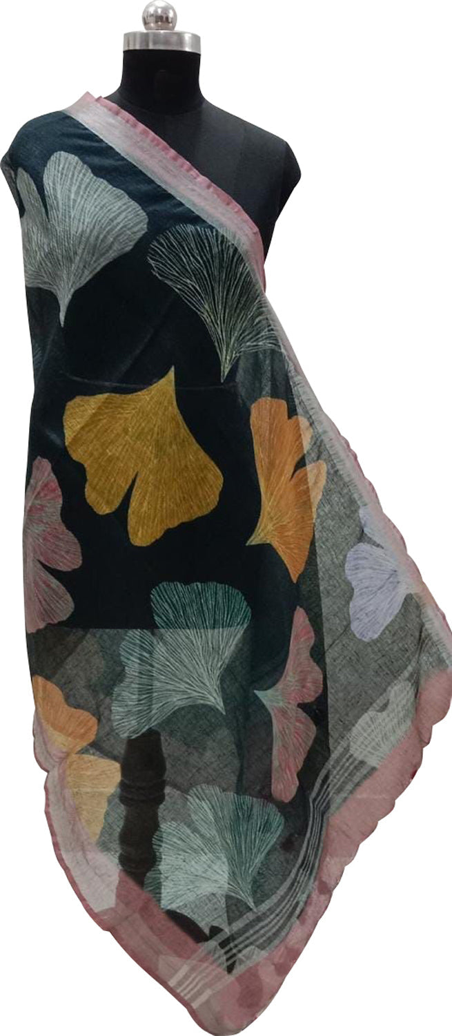 Multicolor Digital Printed Linen Dupatta - Luxurion World