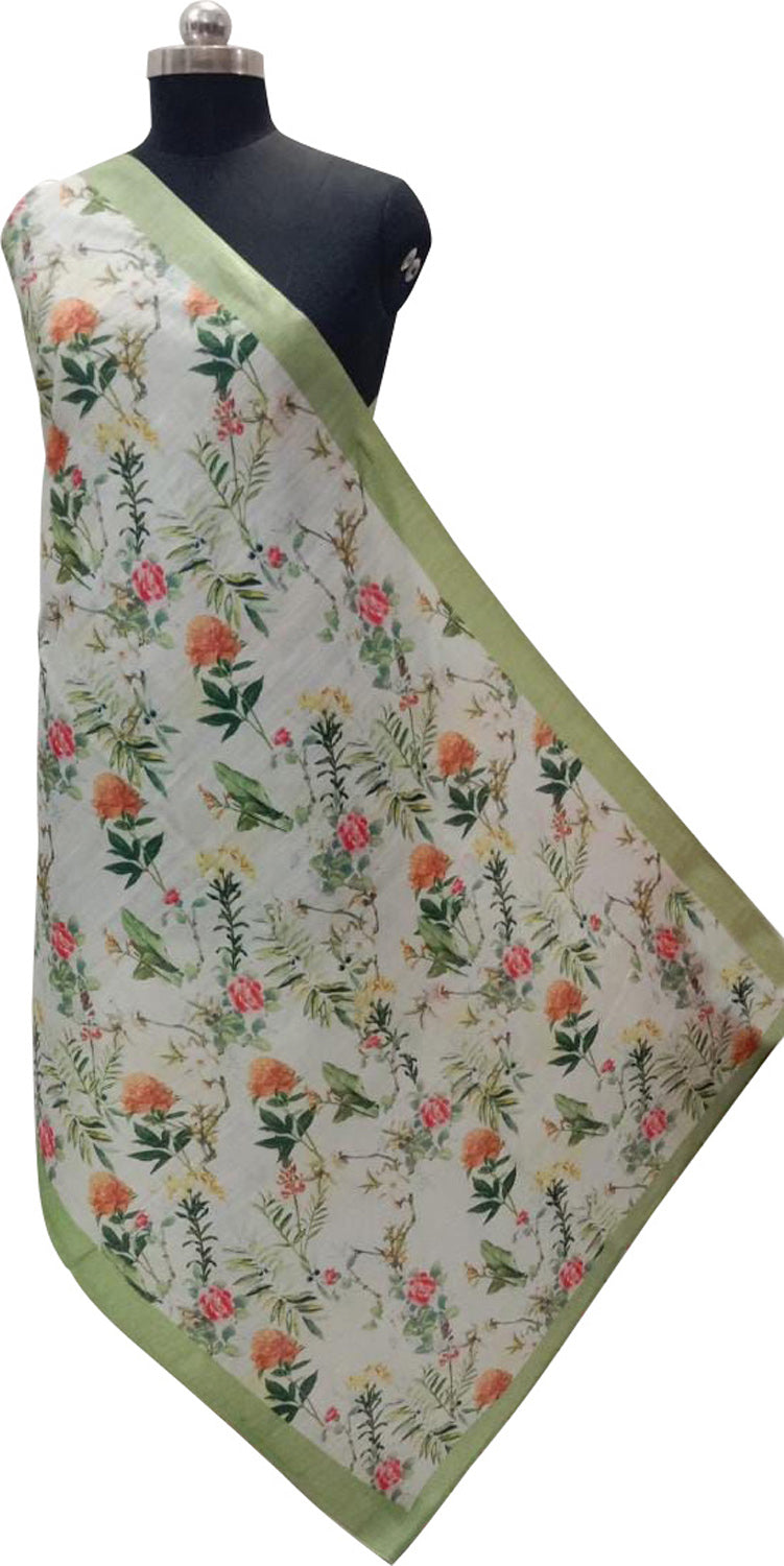 Multicolor Digital Printed Linen Dupatta - Luxurion World