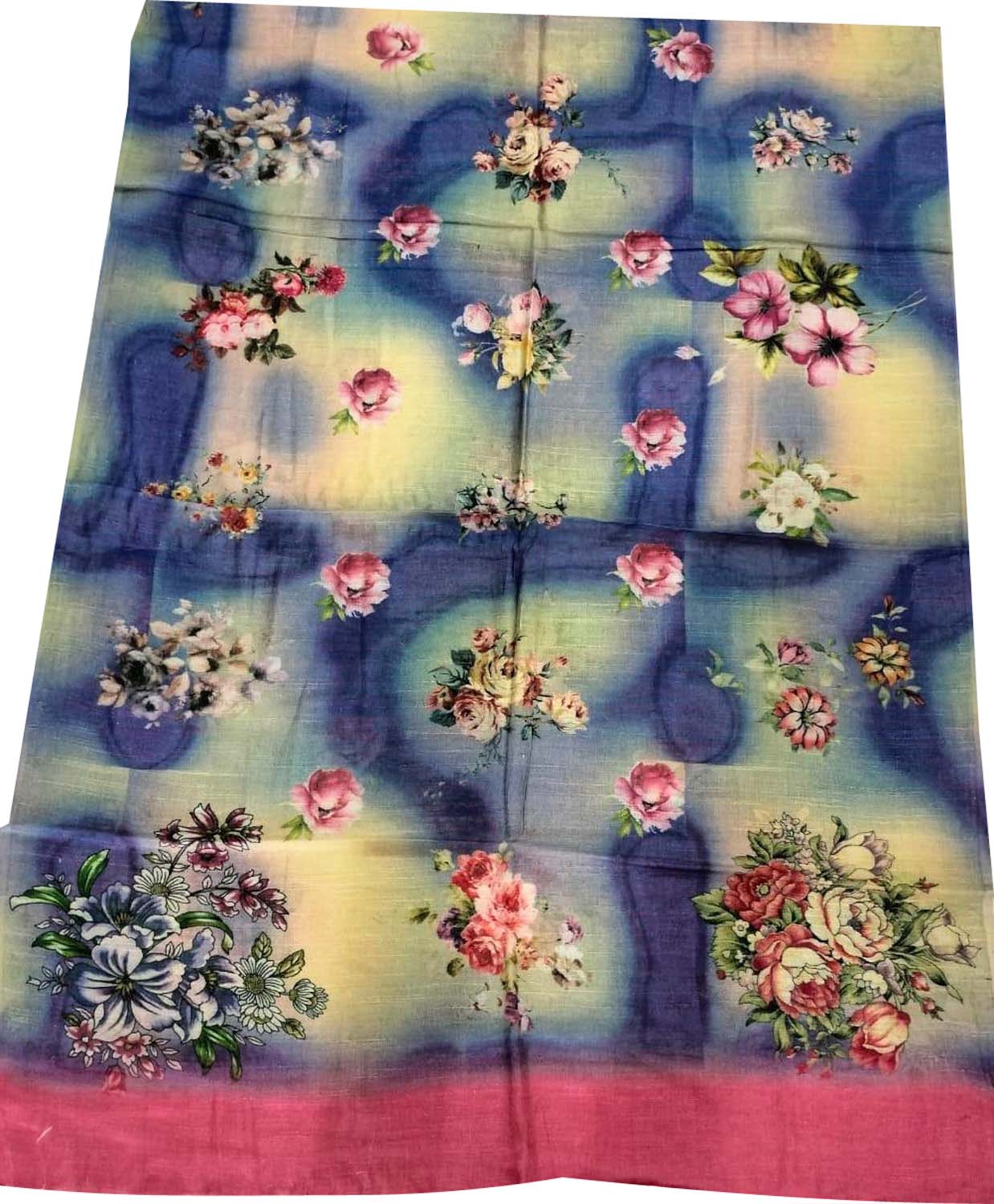 Get the Best Quality Multicolor Digital Printed Pure Linen Dupatta Online - Luxurion World