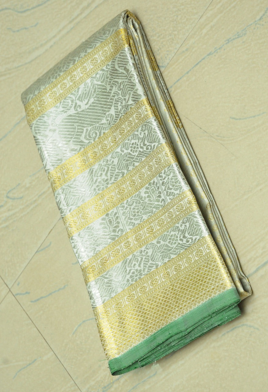 Pastel Handloom Kanjeevaram Pure Silk Dupatta - Luxurion World