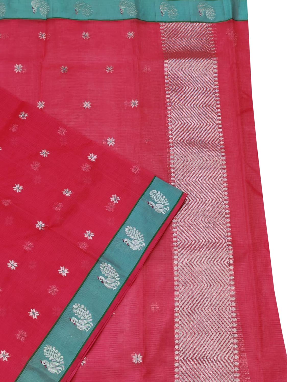 Pink Handloom Kota Doria Real Zari Dupatta - Luxurion World