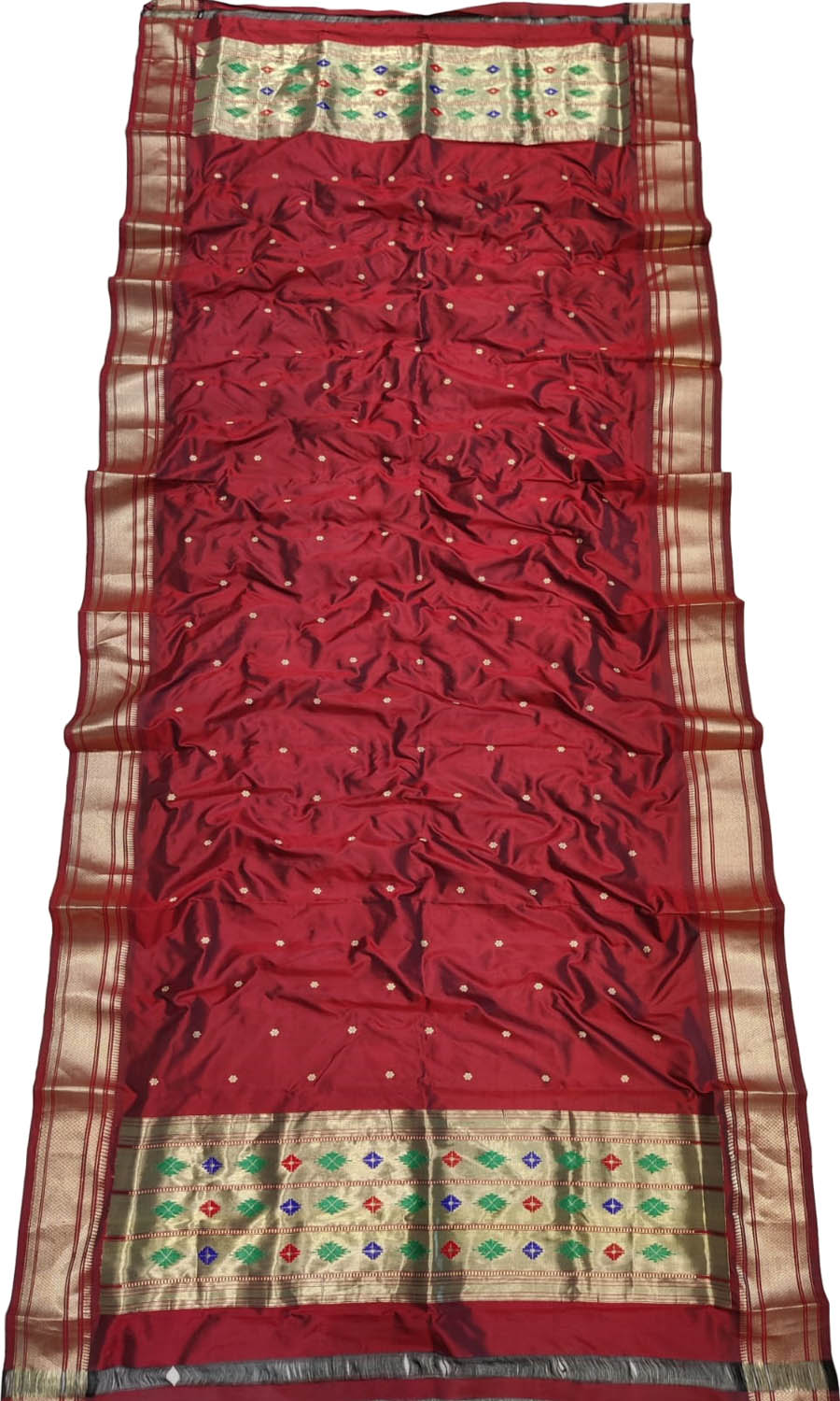 Stunning Maroon Paithani Silk Dupatta - Pure Elegance! - Luxurion World