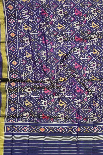 Exquisite Purple Patola Handloom Silk Dupatta: Single Ikat Design - Luxurion World