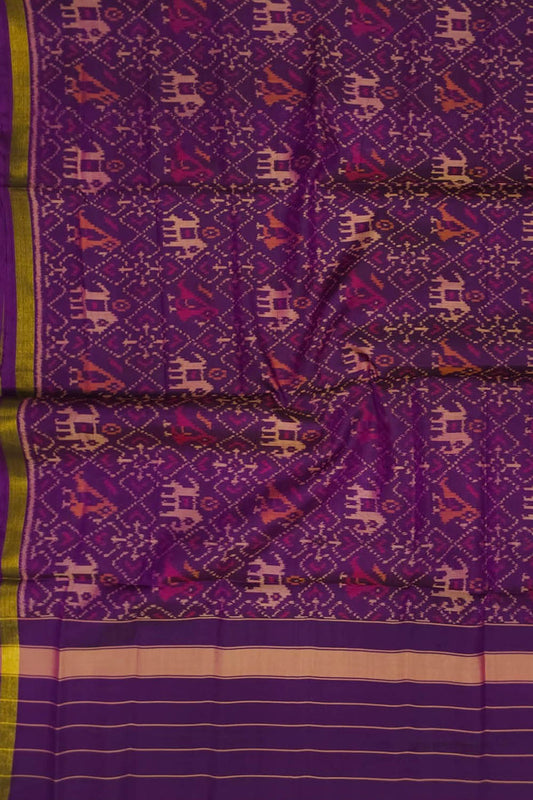 Purple Patola Handloom Single Ikat Pure Silk Dupatta