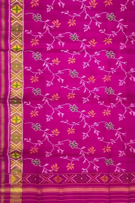 Exquisite Pink Patola Handloom Silk Ikat Dupatta: A Timeless Masterpiece
