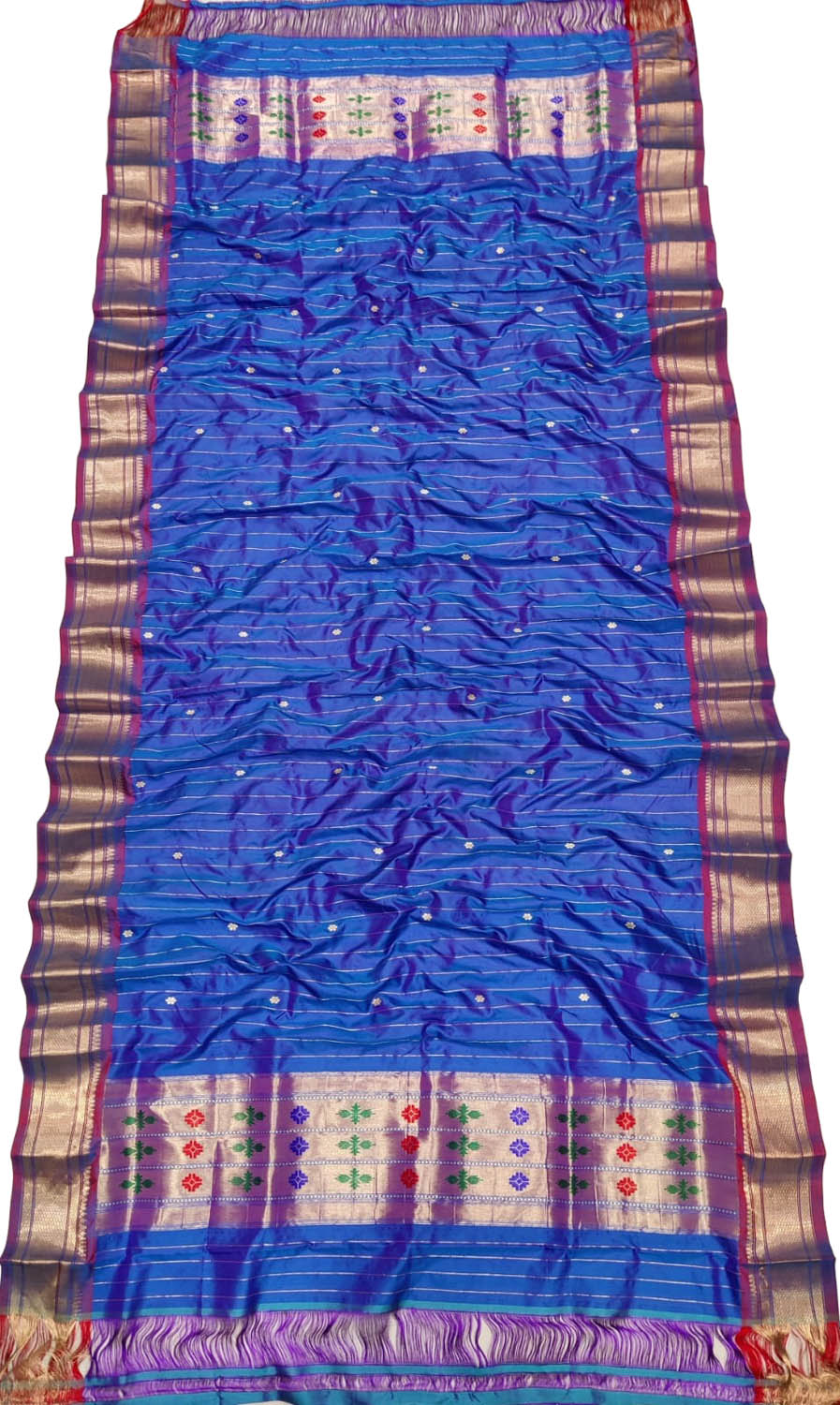 Blue Paithani Pure Silk Dupatta - Luxurion World