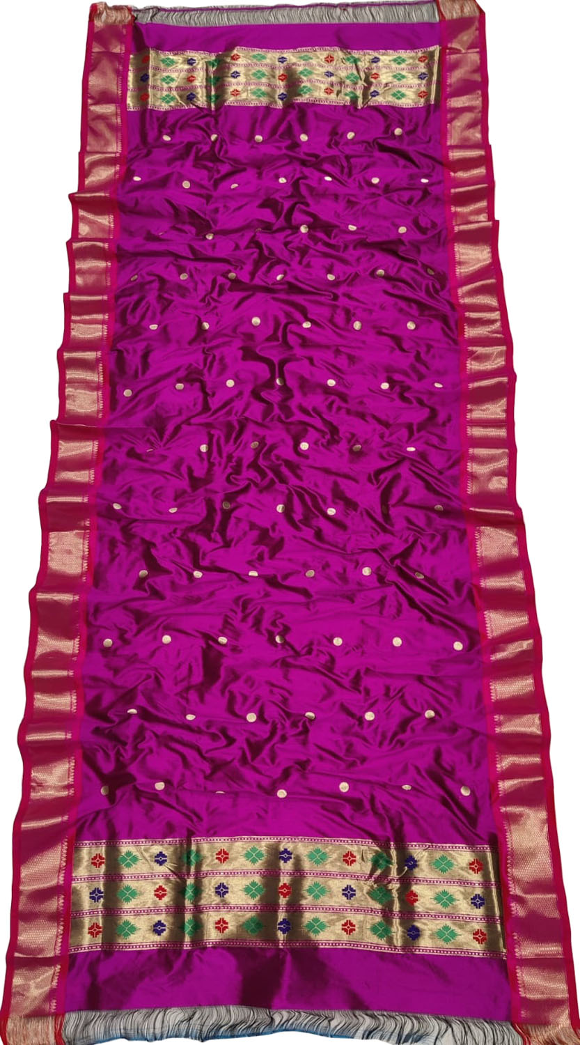 Pink Paithani Pure Silk Dupatta - Luxurion World