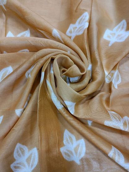Yellow Shibori Cotton Silk Dupatta - Luxurion World