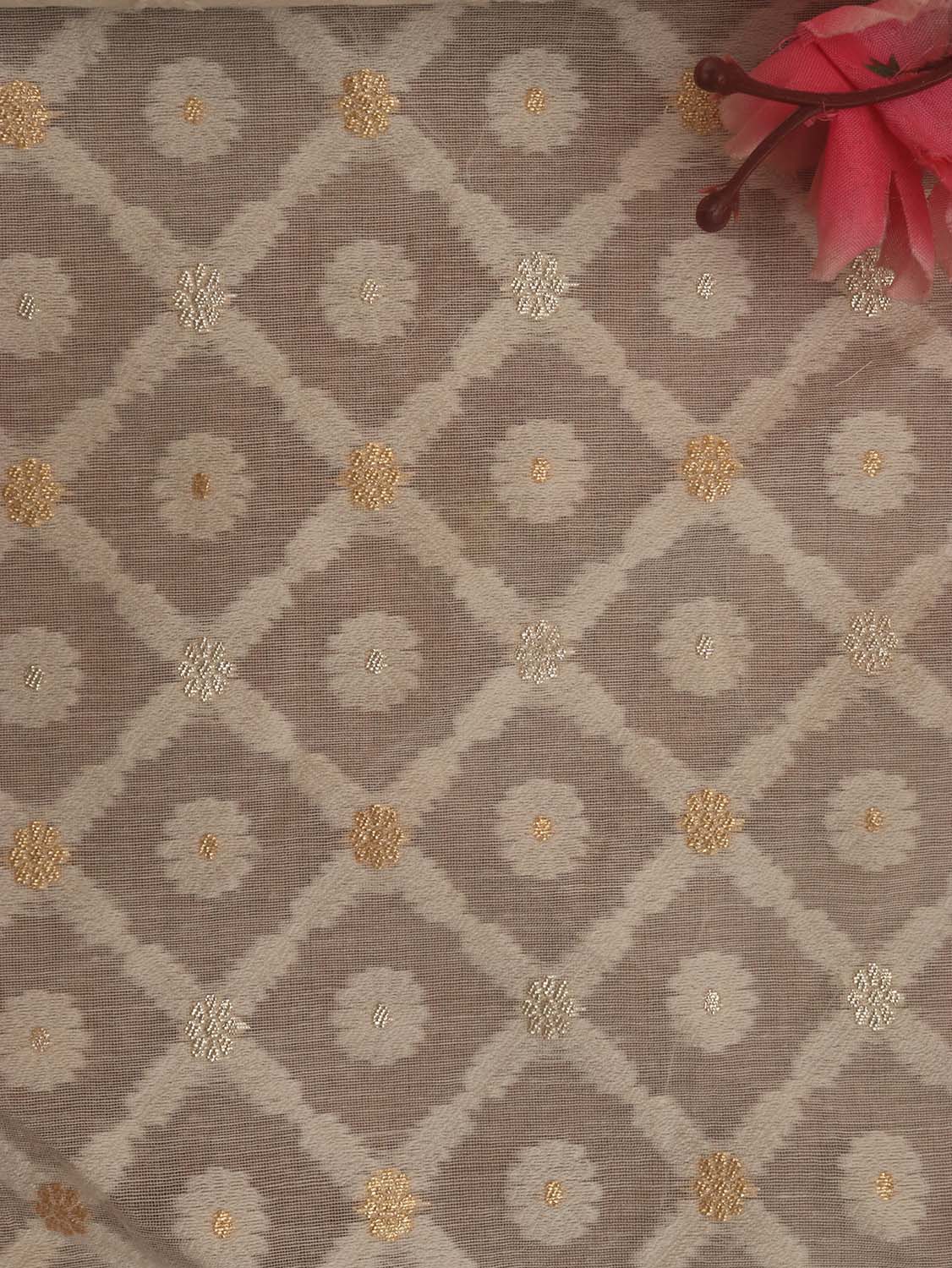 Dyeable Banarasi Pure Cotton Fabric ( 2.5 Mtr ) - Luxurion World