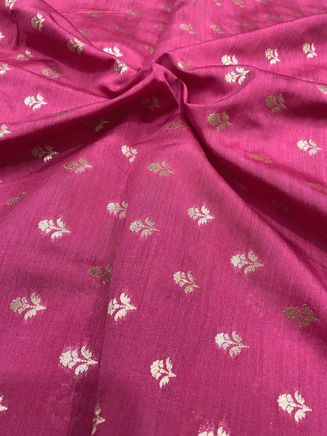 Pink Banarasi Chiniya Silk Fabric ( 1 Mtr ) - Luxurion World