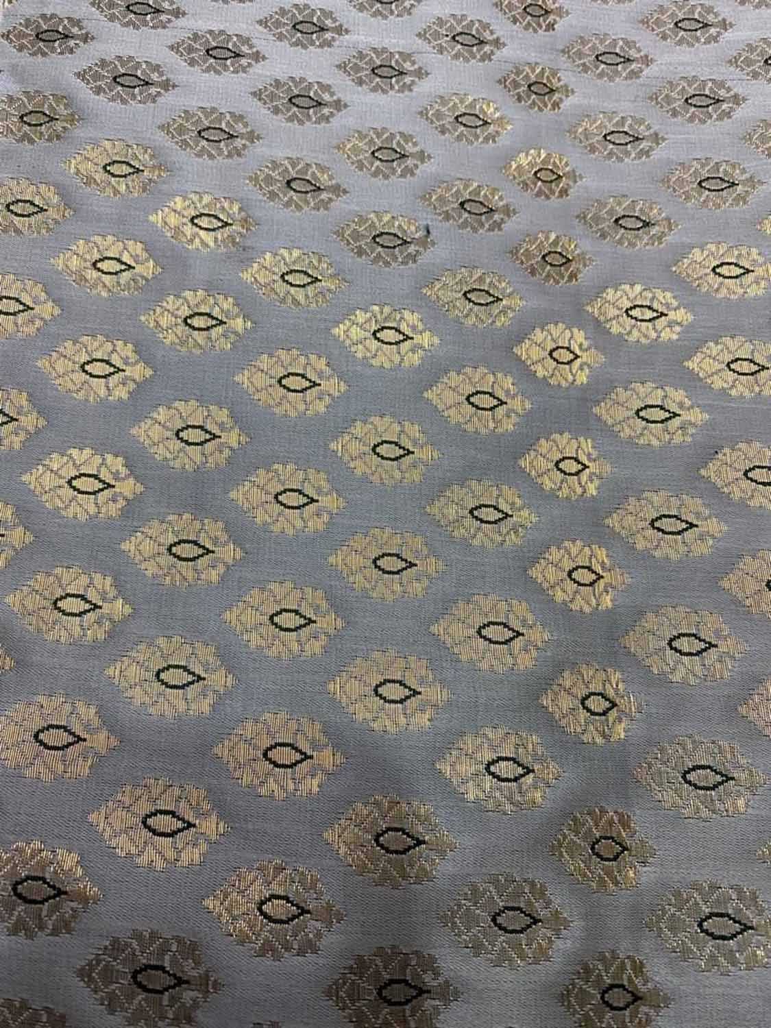 Grey Banarasi Silk Fabric ( 2.5 Mtr ) - Luxurion World