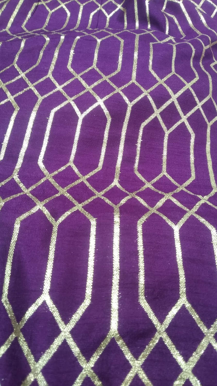 Purple Banarasi Dola Silk Fabric ( 1 Mtr ) - Luxurion World