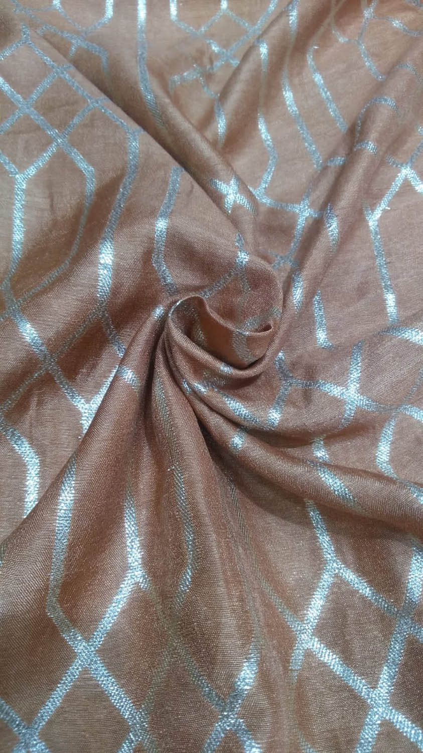 Pastel Banarasi Dola Silk Fabric ( 1 Mtr ) - Luxurion World