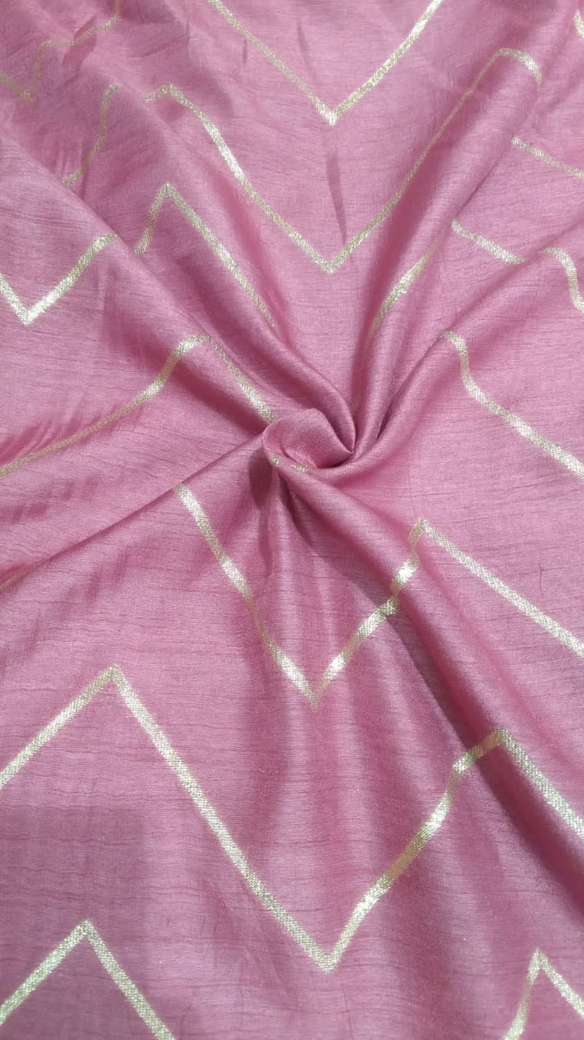 Pink Banarasi Dola Silk Fabric ( 1 Mtr ) - Luxurion World