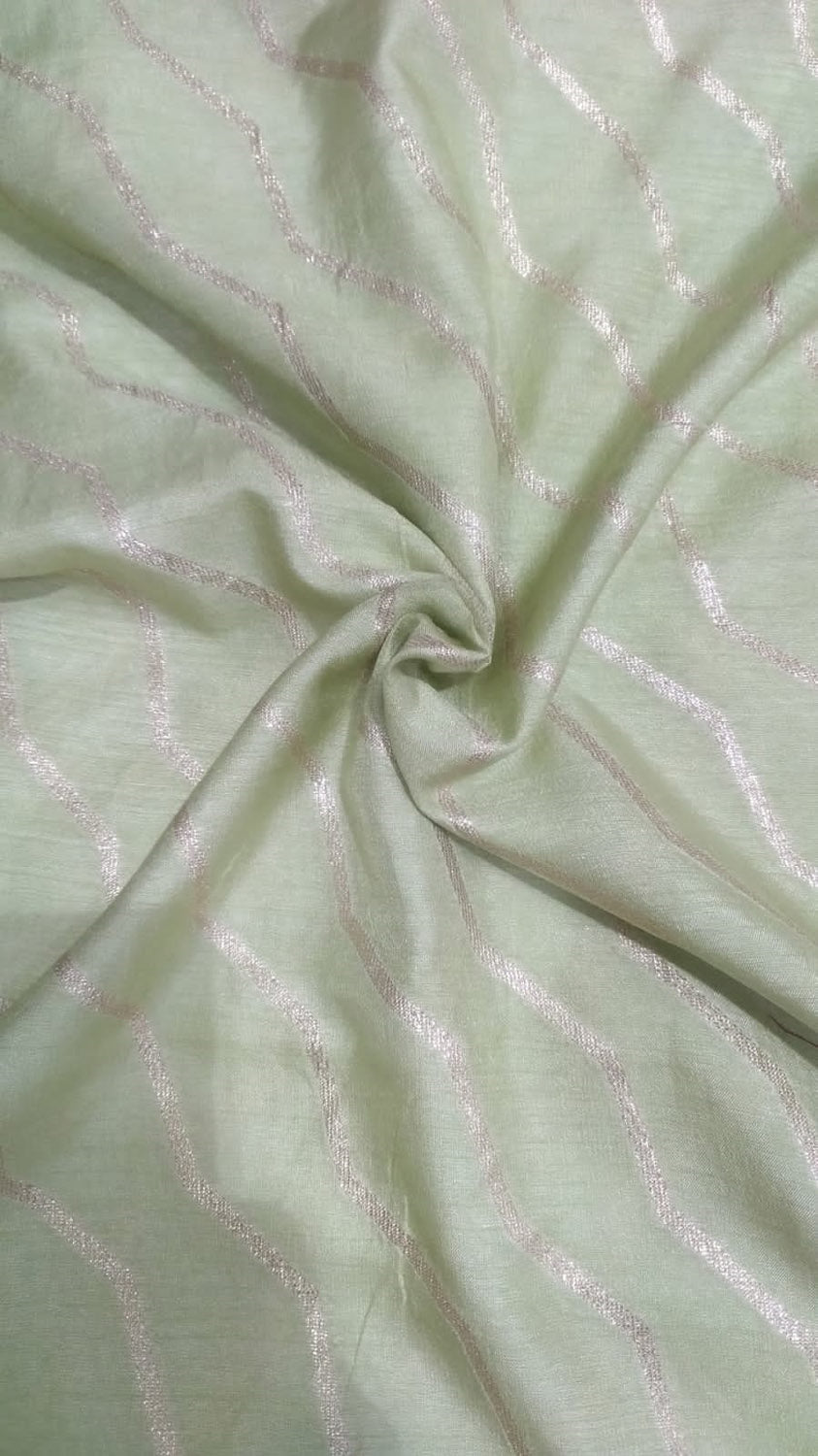 Green Banarasi Dola Silk Fabric ( 1 Mtr ) - Luxurion World