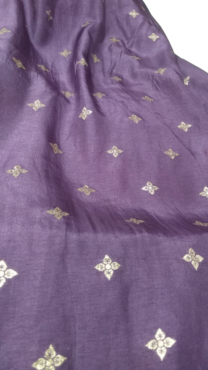 Purple Banarasi Dola Silk Fabric ( 1 Mtr ) - Luxurion World