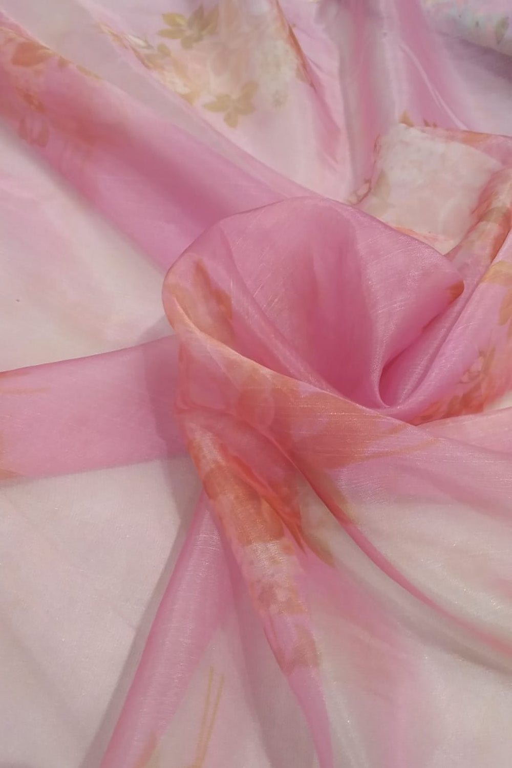 Multicolor Digital Printed Organza Silk Fabric ( 1 Mtr ) - Luxurion World