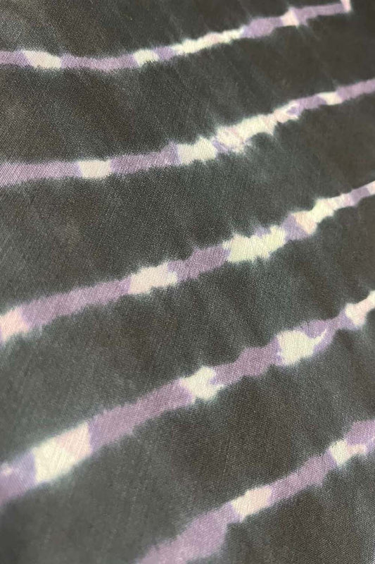 Black Leheriya Tie N Dye Pure Chanderi Silk Fabric ( 1 Mtr ) - Luxurion World
