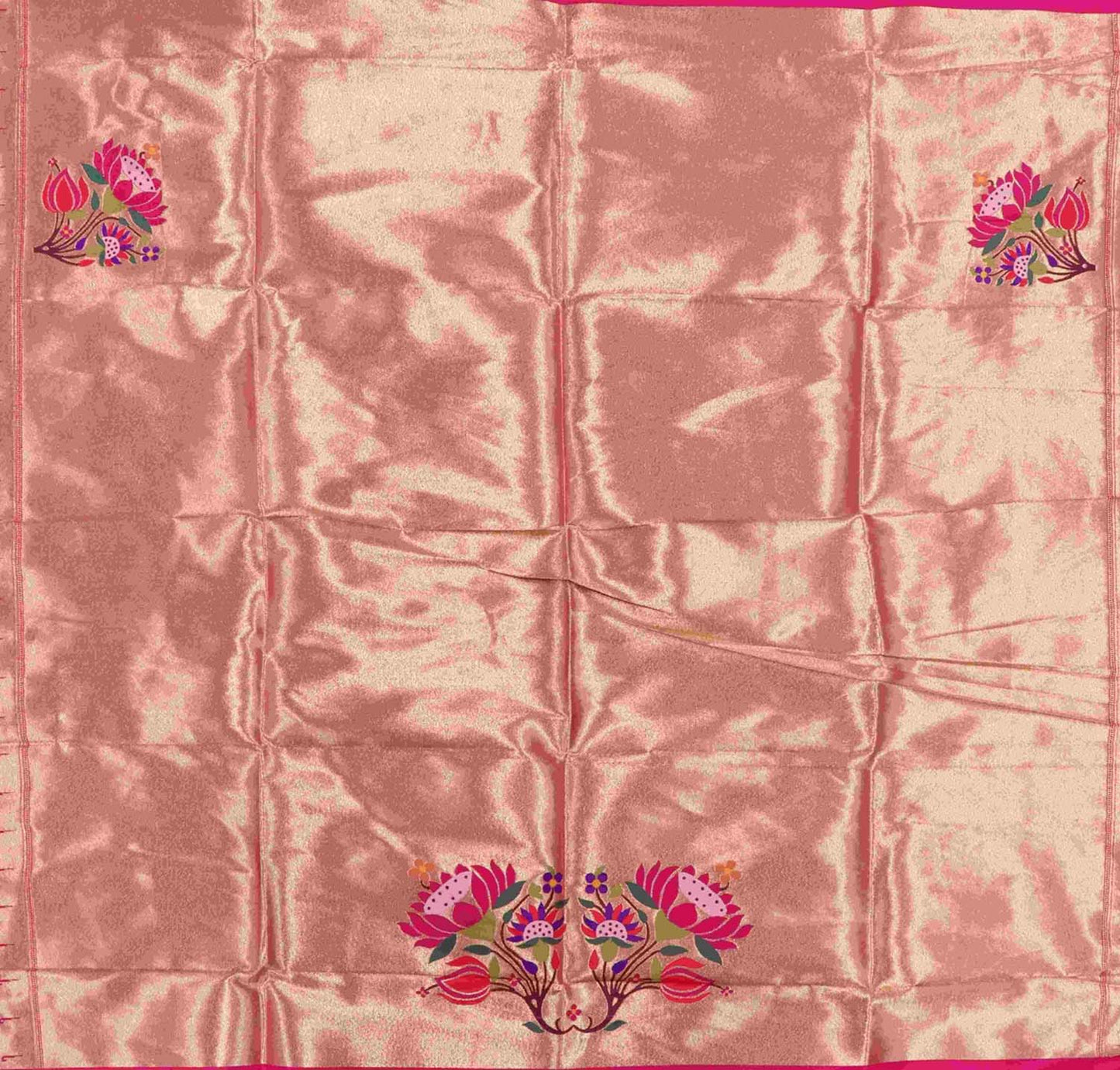 Pink Paithani Brocade Silk Blouse Fabric ( 1 Mtr ) - Luxurion World