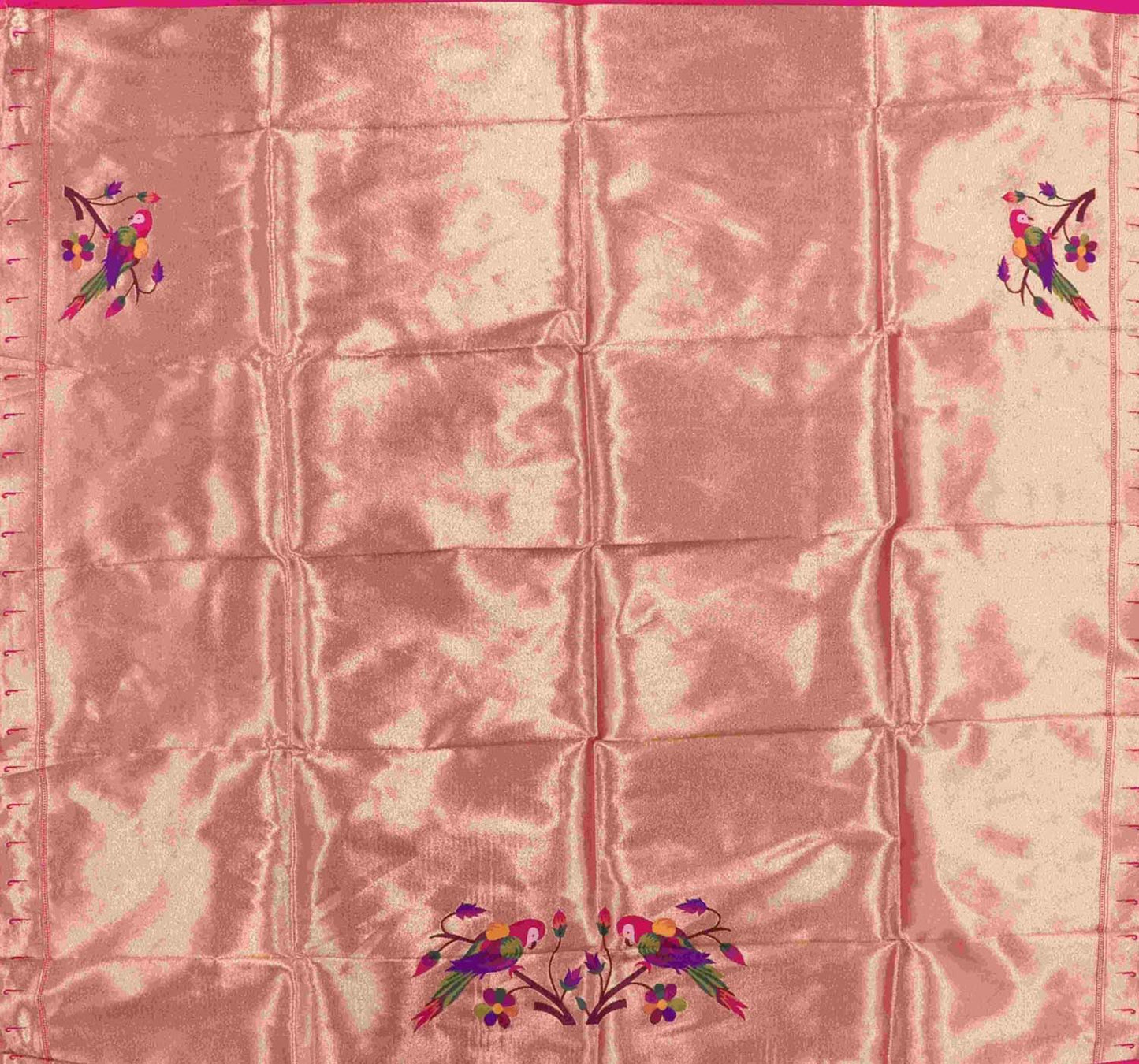Pink Paithani Brocade Silk Blouse Fabric ( 1 Mtr ) - Luxurion World