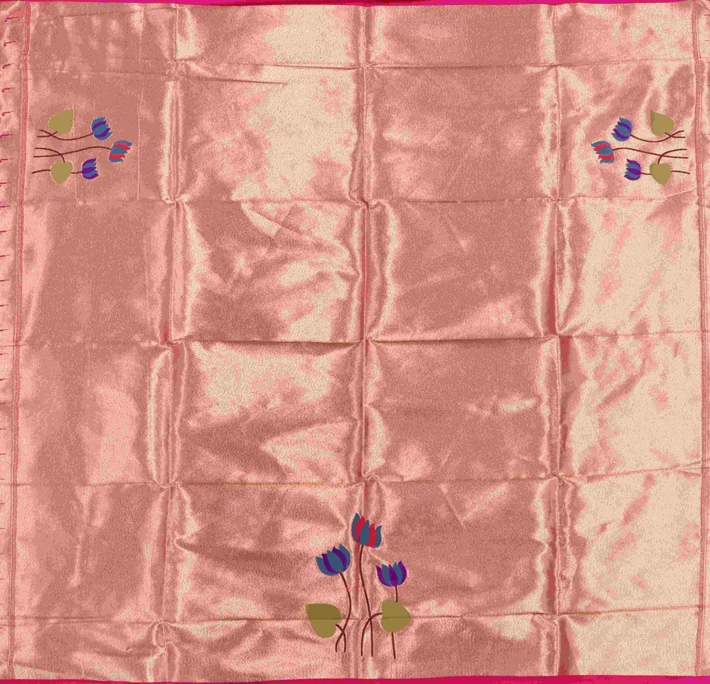Pink Paithani Brocade Silk Blouse Fabric ( 1 Mtr ) - Luxurion World