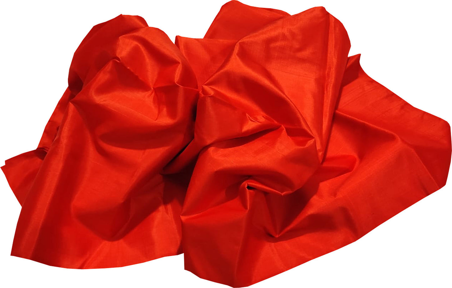 Orange Plain Pure Silk Fabric - Luxurion World