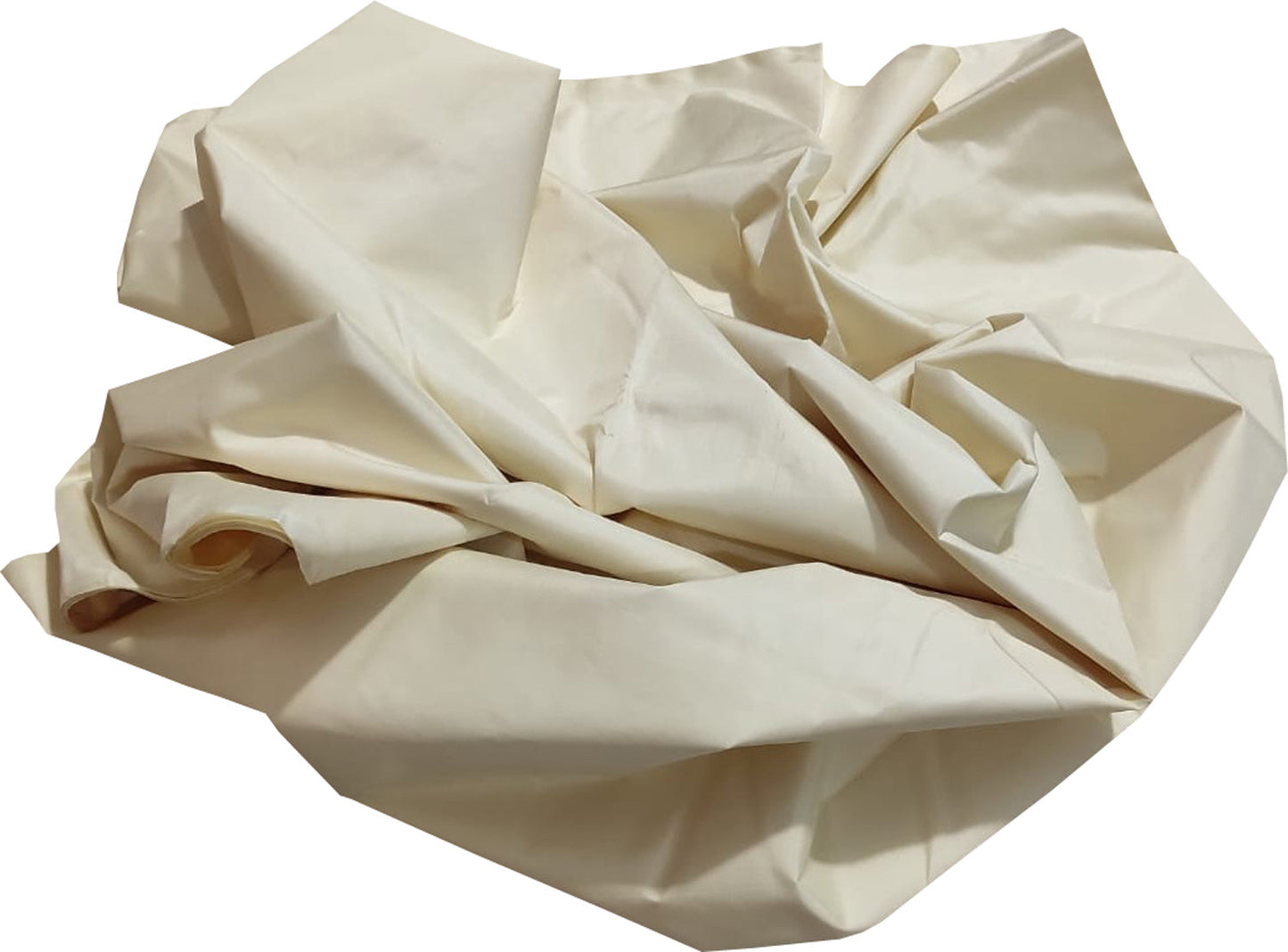 Off White Plain Pure Silk Fabric - Luxurion World