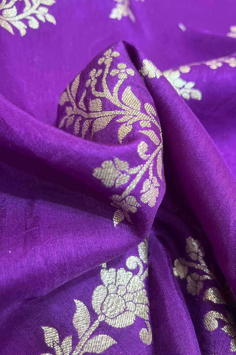 Purple Trendy Dola Silk Fabric ( 0.5 Mtr ) - Luxurion World