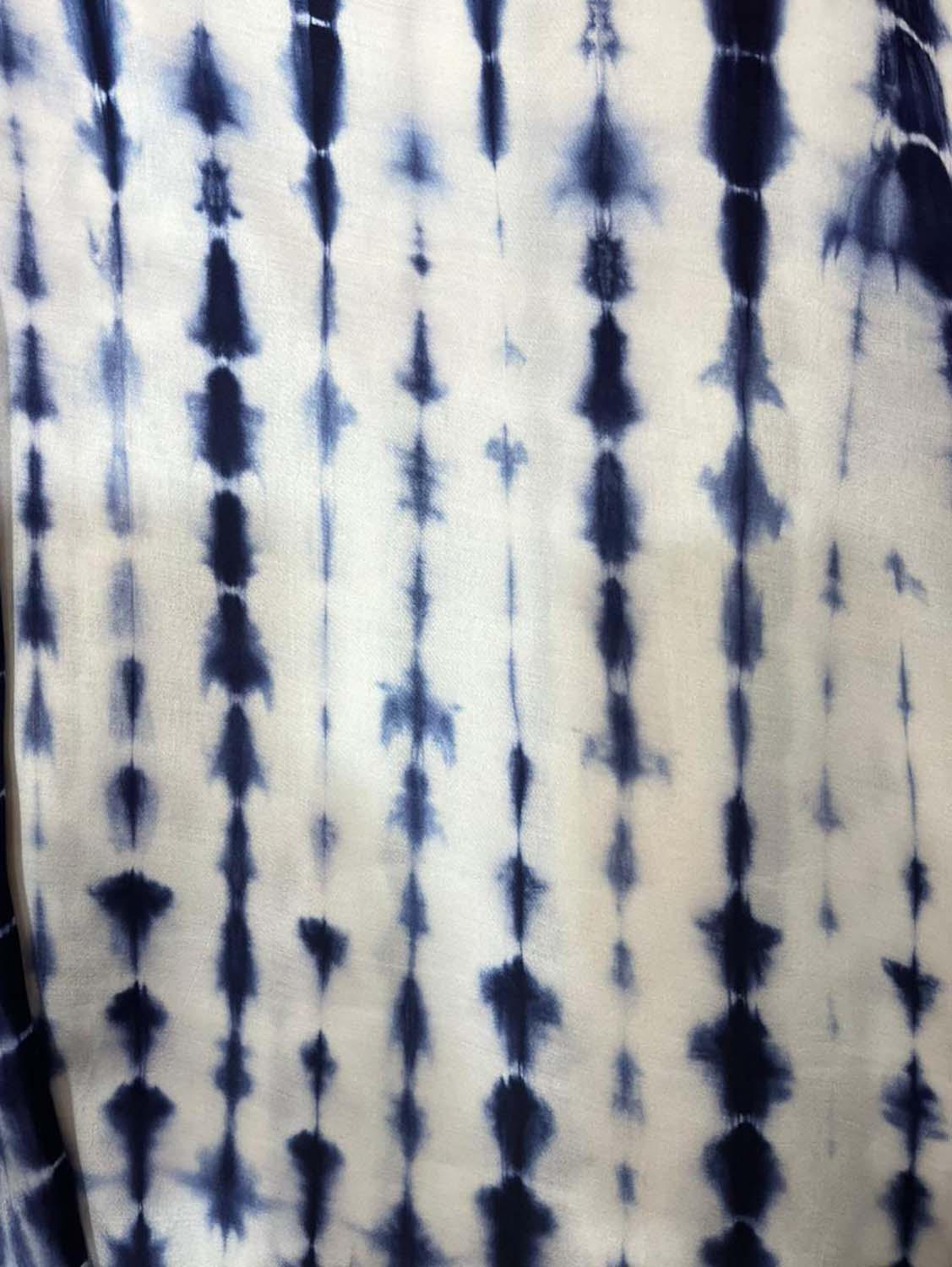 Blue Tie And Dye Trendy Modal Satin Silk Fabric ( 1 Mtr ) - Luxurion World