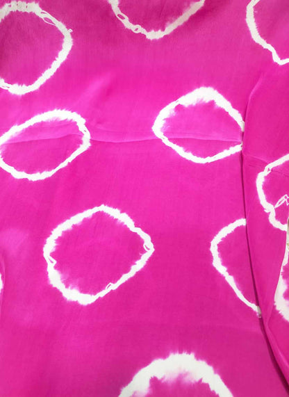 Pink Trendy Crepe Tie And Dye Design Fabric - Luxurion World