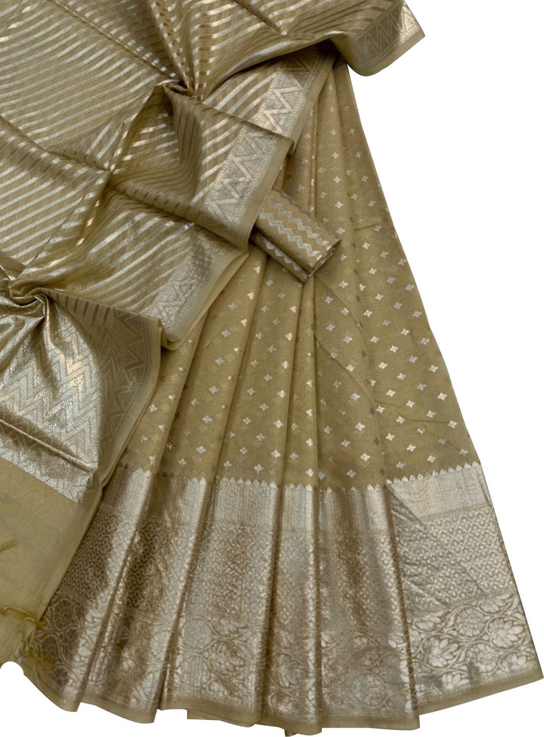 Stunning Pastel Banarasi Chanderi Lehenga Set with Dupatta - Luxurion World