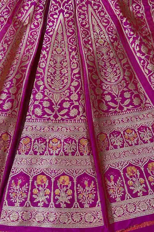Blush Pink Silk Lehenga Set with Handloom Banarasi