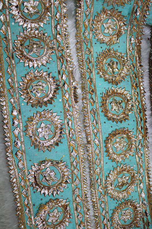 Exquisite Blue Hand Gota Work Lace: Timeless Beauty - Luxurion World