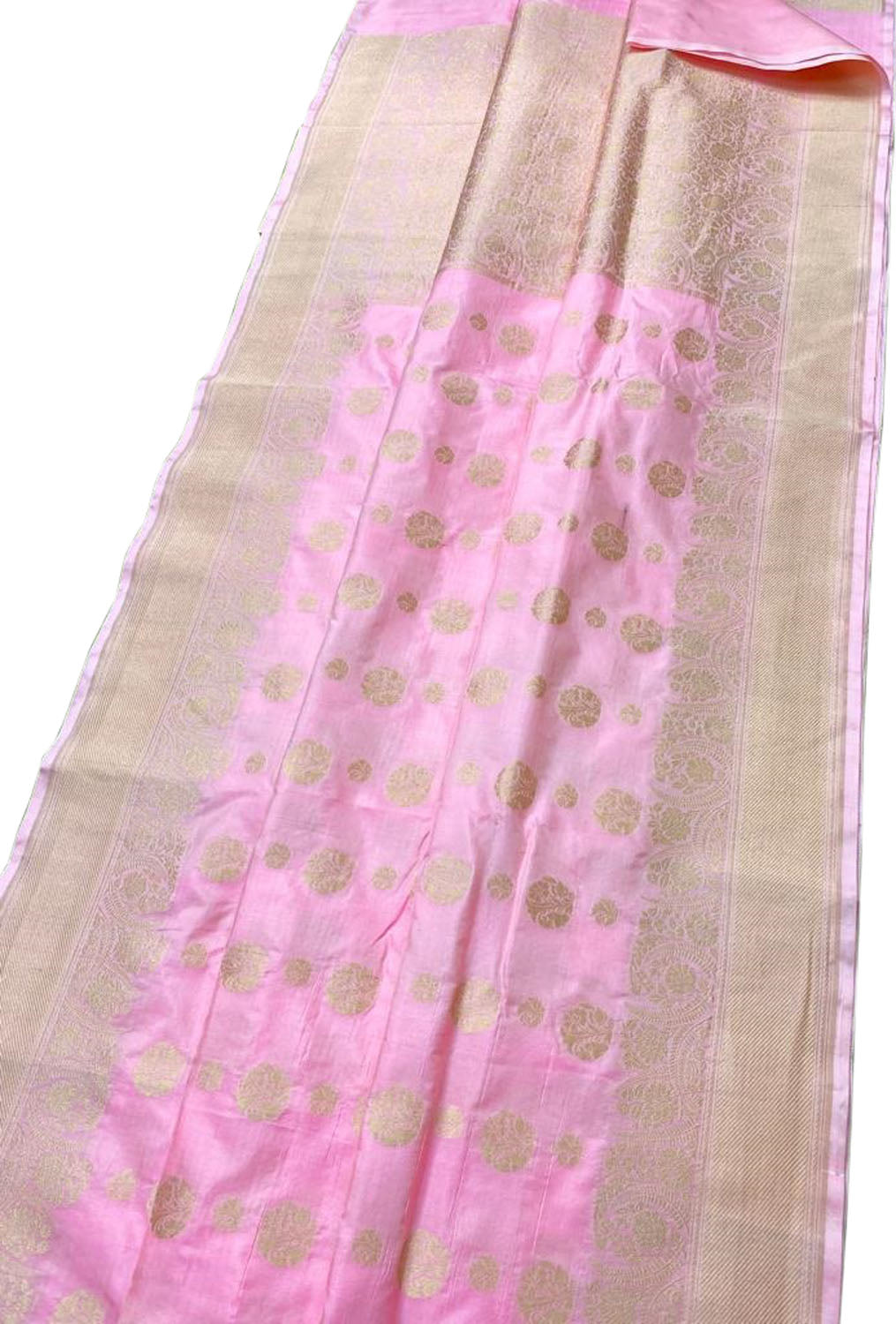 Pink Banarasi Handloom Pure Katan Silk Saree - Luxurion World