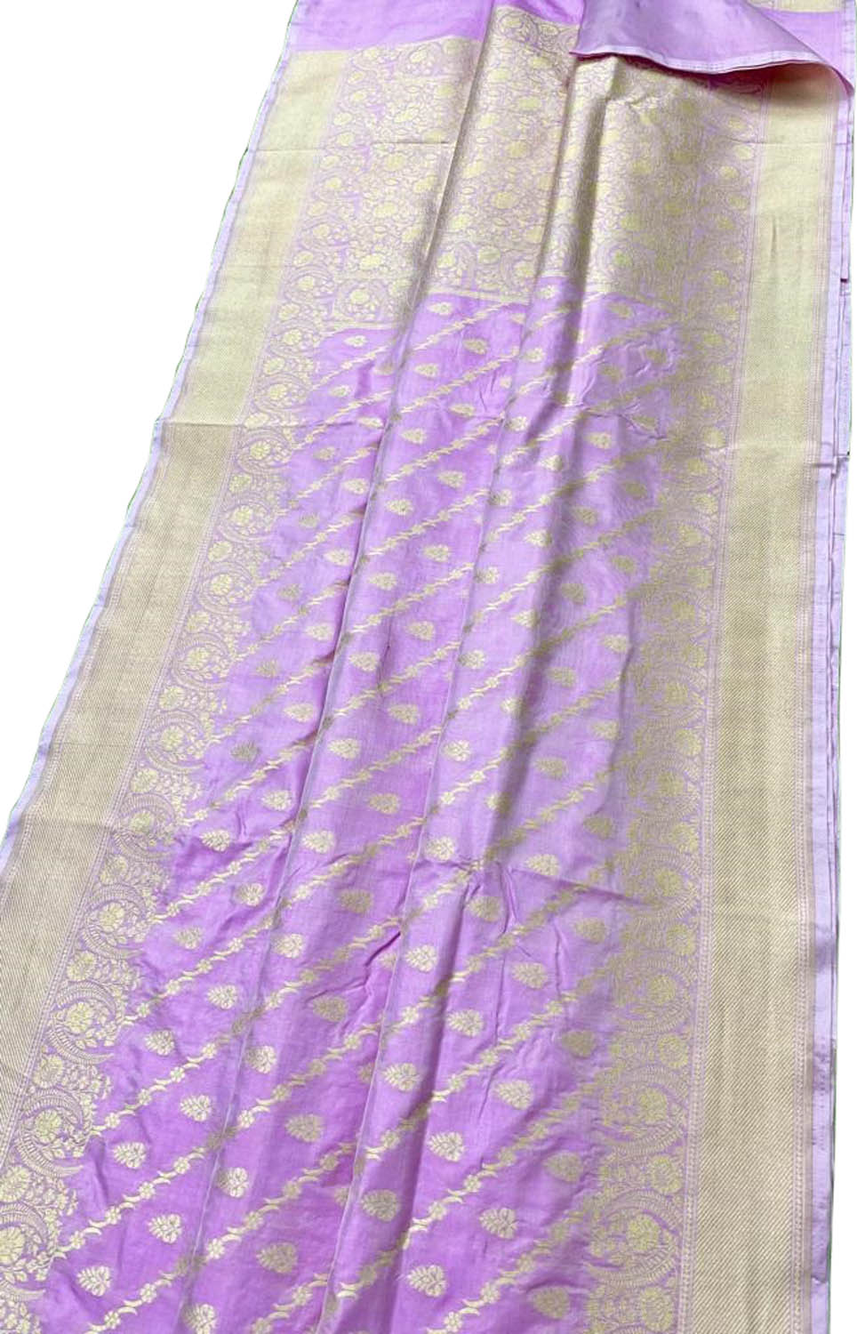 Purple Banarasi Handloom Pure Katan Silk Saree - Luxurion World