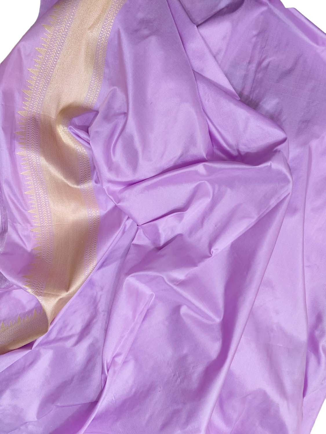 Purple Handloom Banarasi Pure Katan Silk Saree - Luxurion World