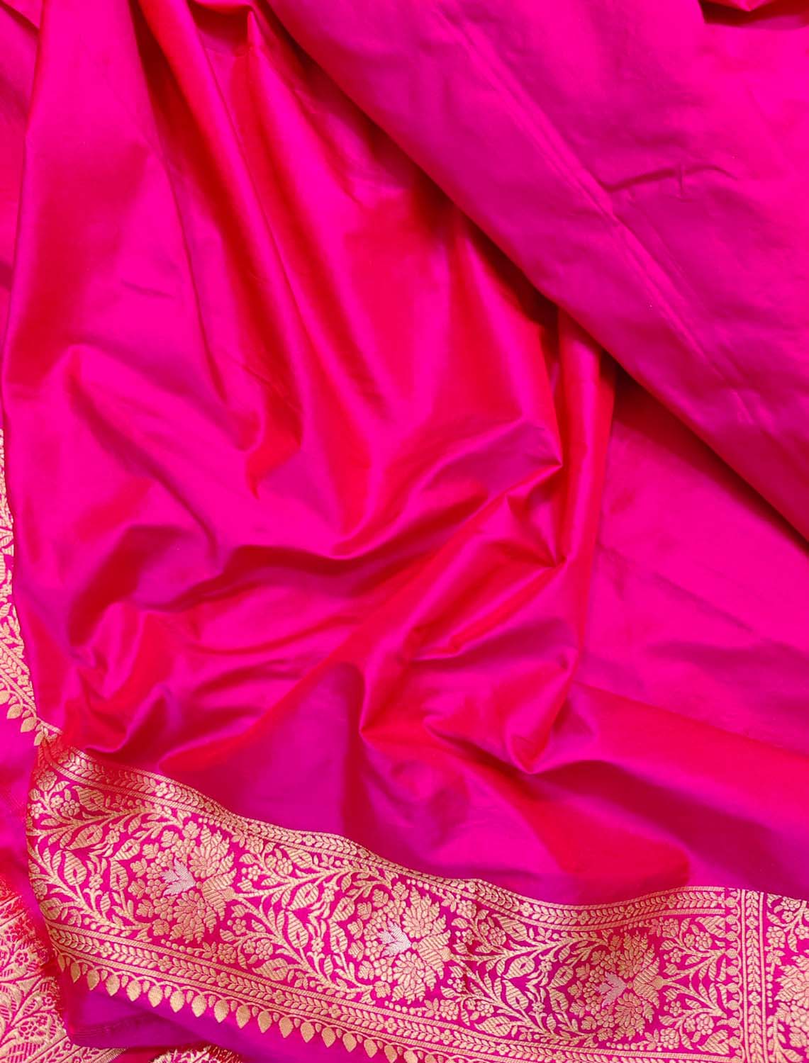 Pink Handloom Banarasi Pure Katan Silk Saree - Luxurion World