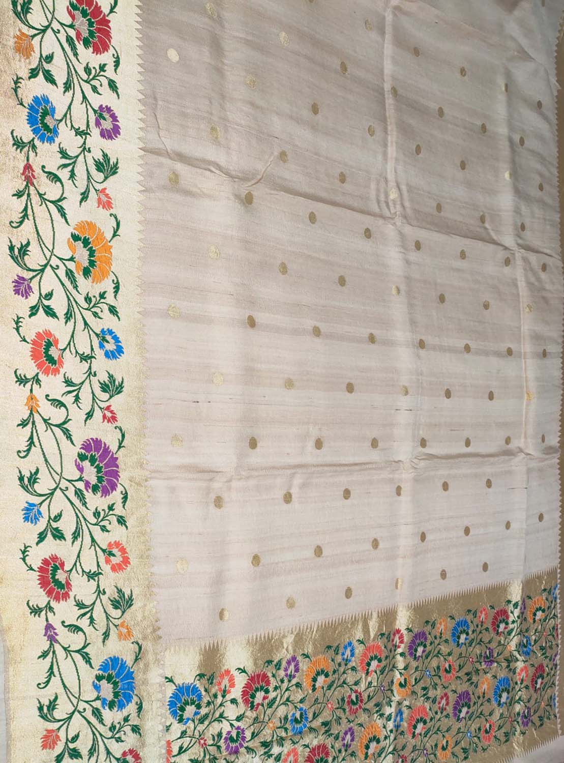 Dyeable Banarasi Handloom Pure Tussar Georgette Meenakari Saree - Luxurion World