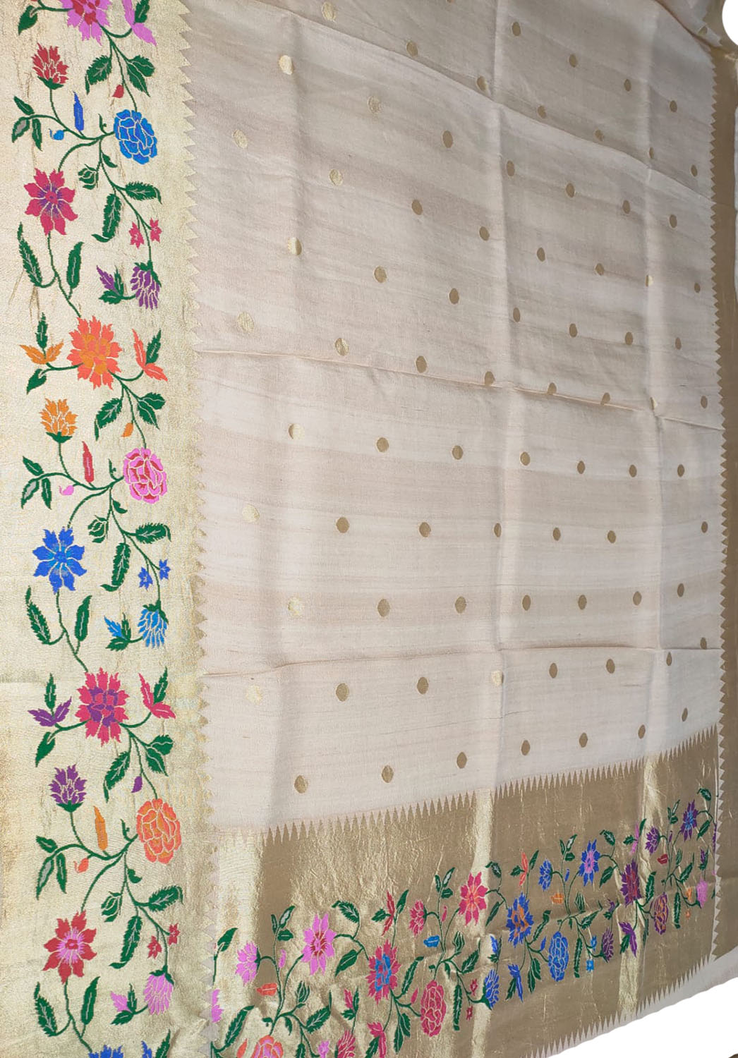 Dyeable Banarasi Handloom Pure Tussar Georgette Meenakari Saree - Luxurion World