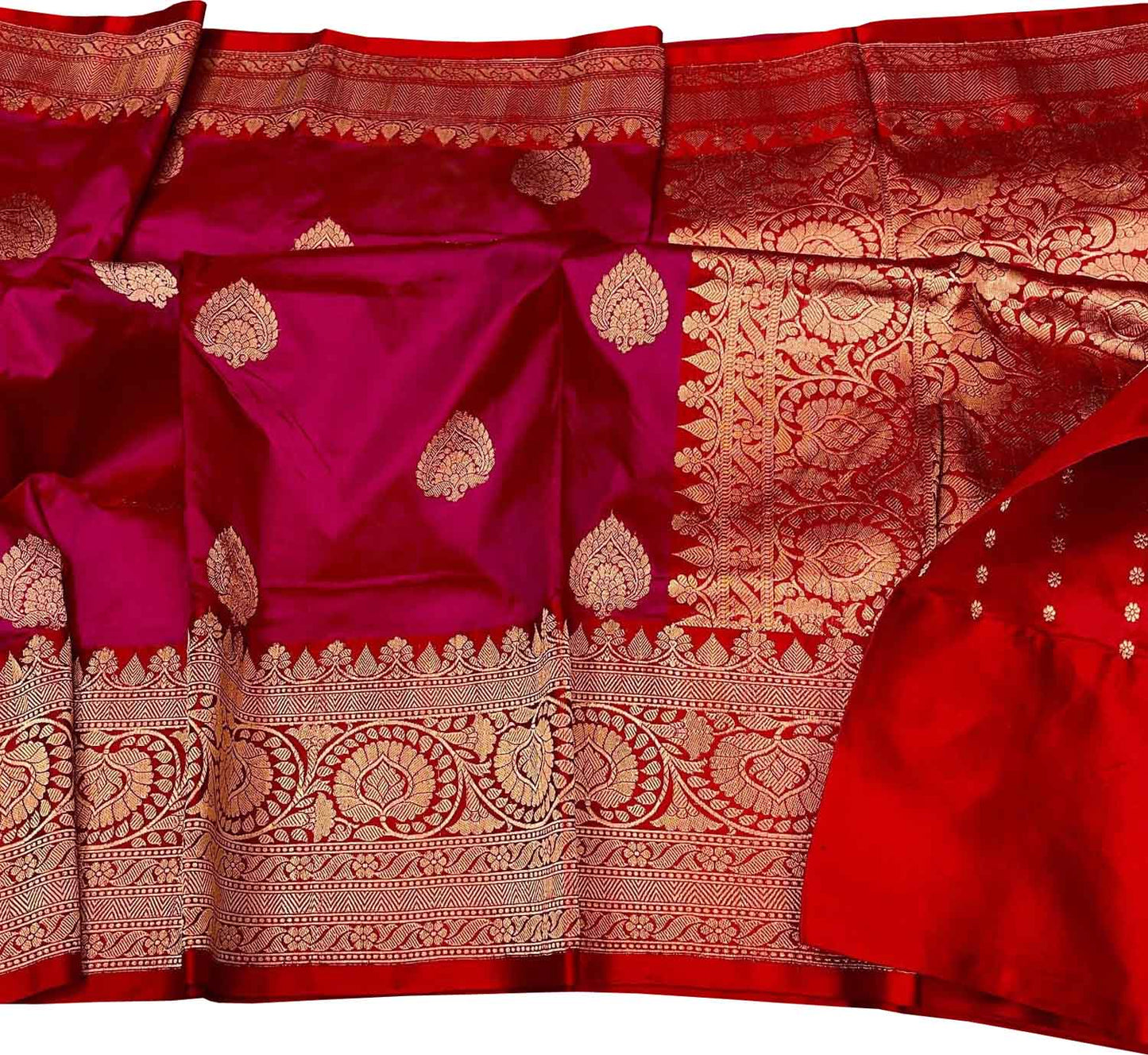 Pink Banarasi Handloom Pure Katan Silk Saree - Luxurion World