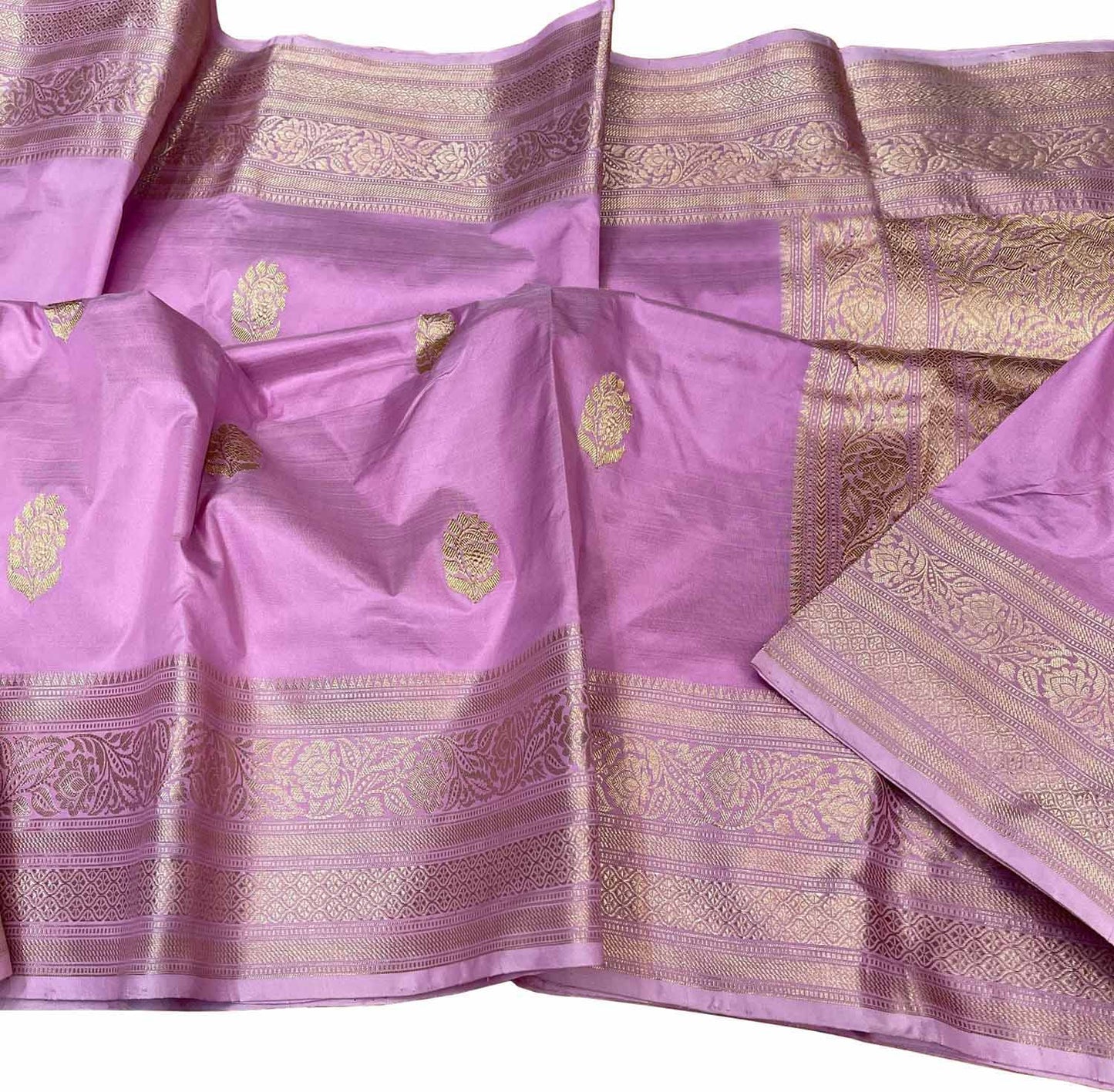 Pink Banarasi Handloom Pure Katan Silk Saree - Luxurion World