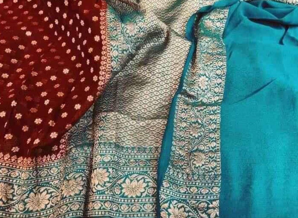 Maroon Handloom Banarasi Khaddi Georgette Saree - Luxurion World