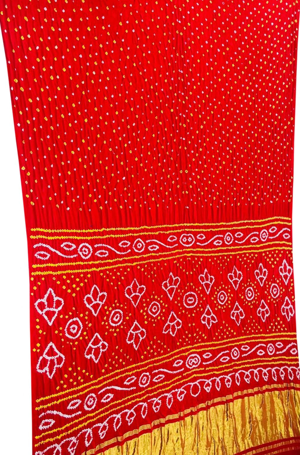 Red Bandhani Pure Gajji Silk Saree - Luxurion World