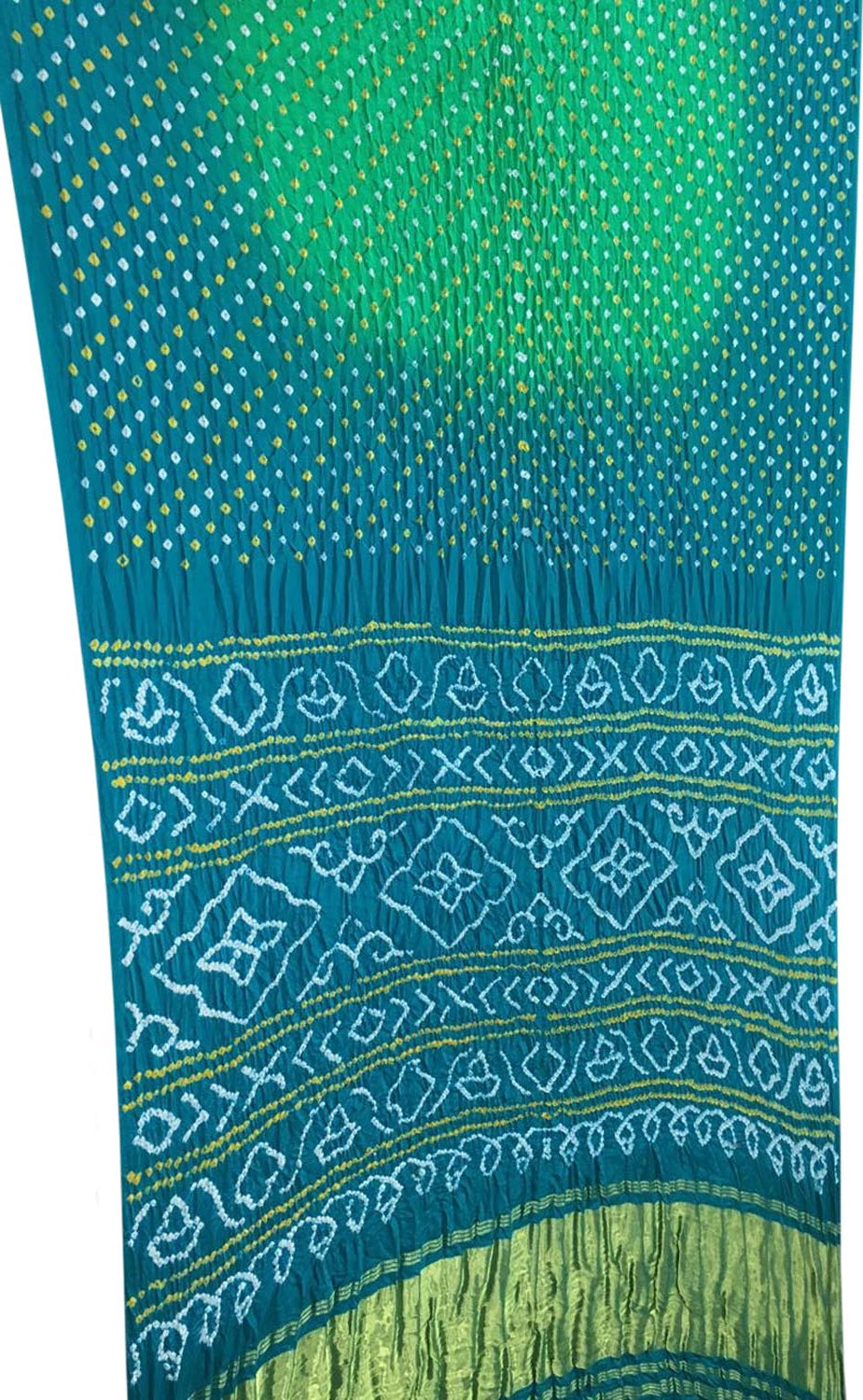 Green Bandhani Pure Gajji Silk Saree - Luxurion World