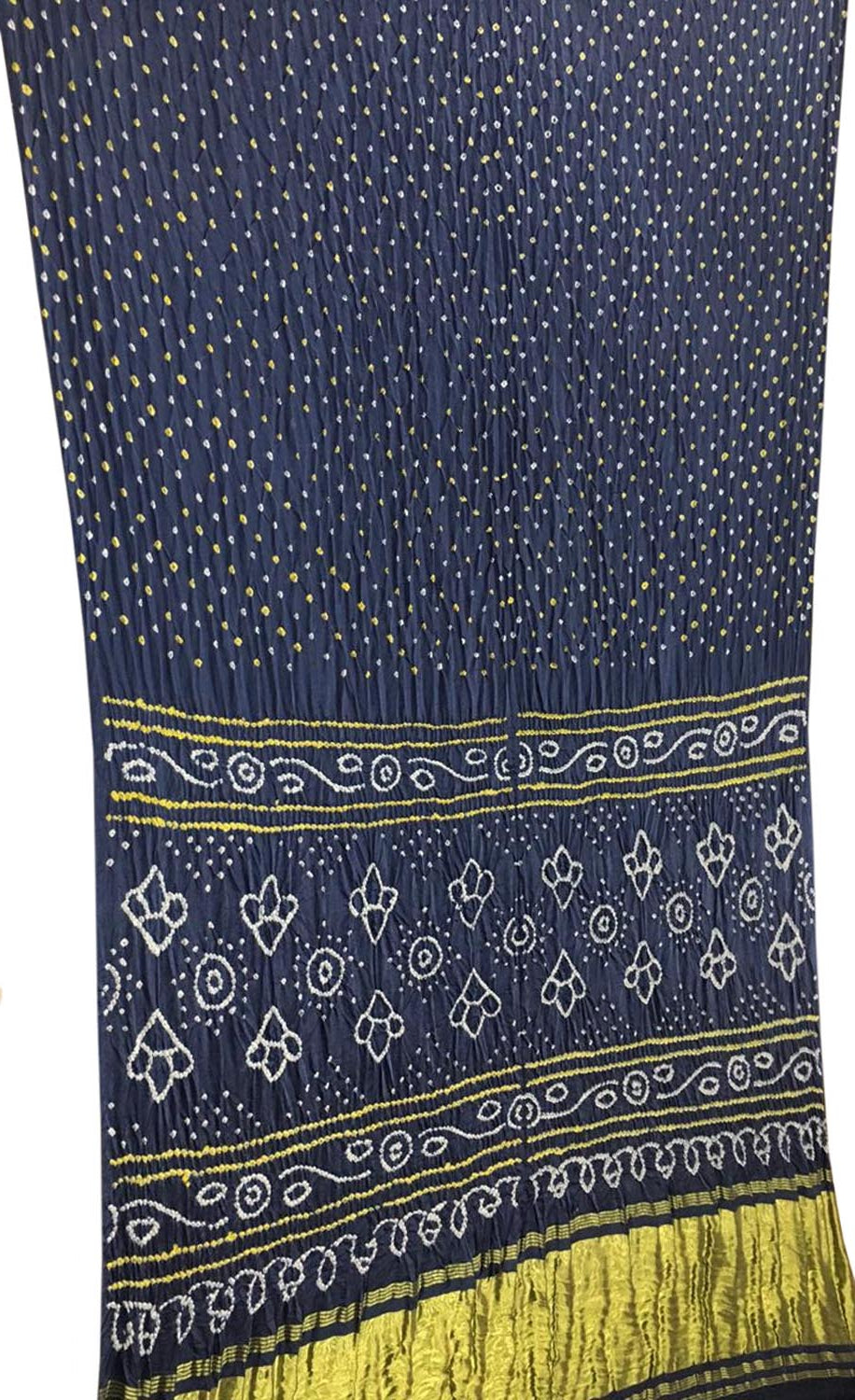 Grey Bandhani Pure Gajji Silk Saree - Luxurion World