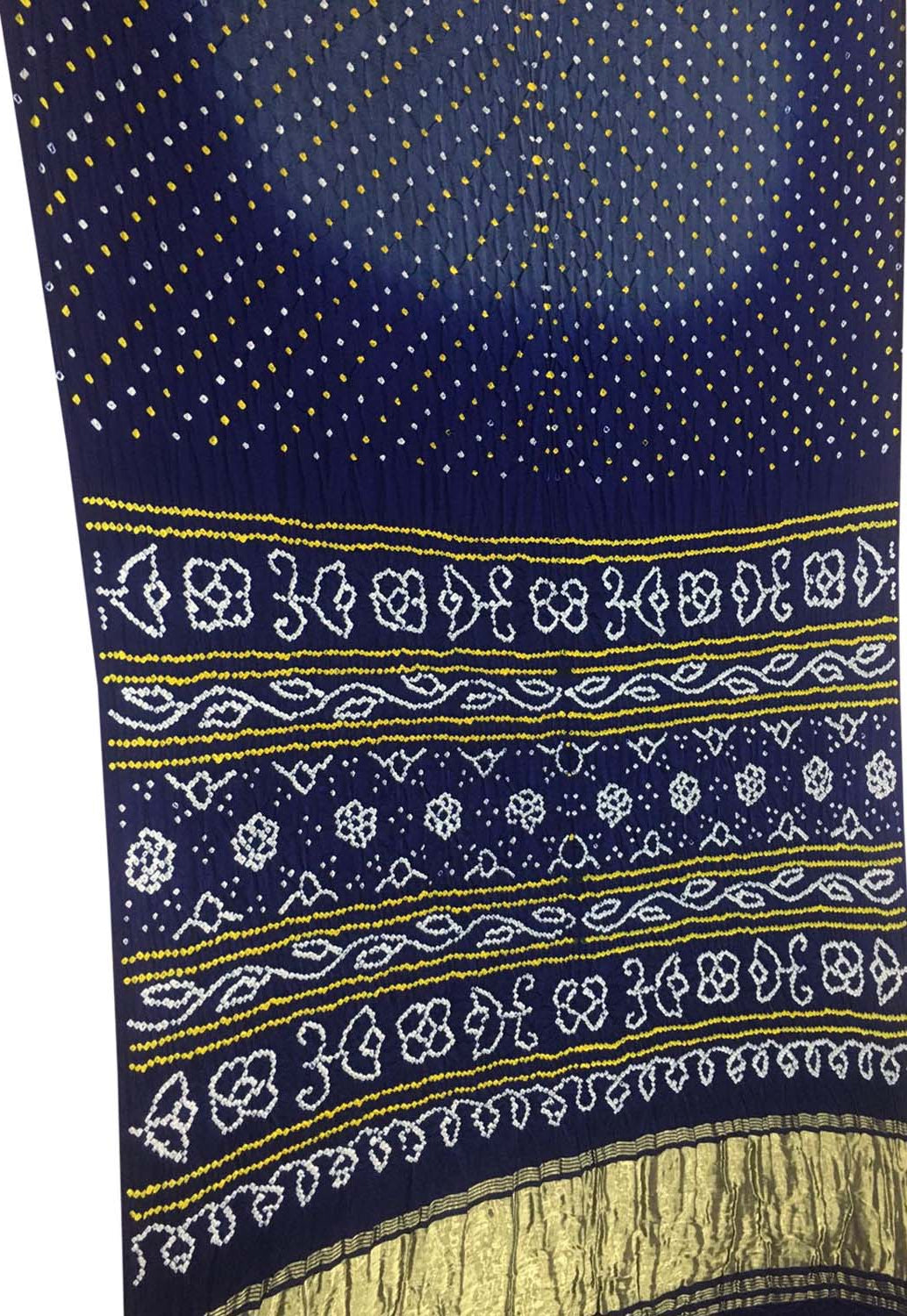 Blue Bandhani Pure Gajji Silk Saree - Luxurion World