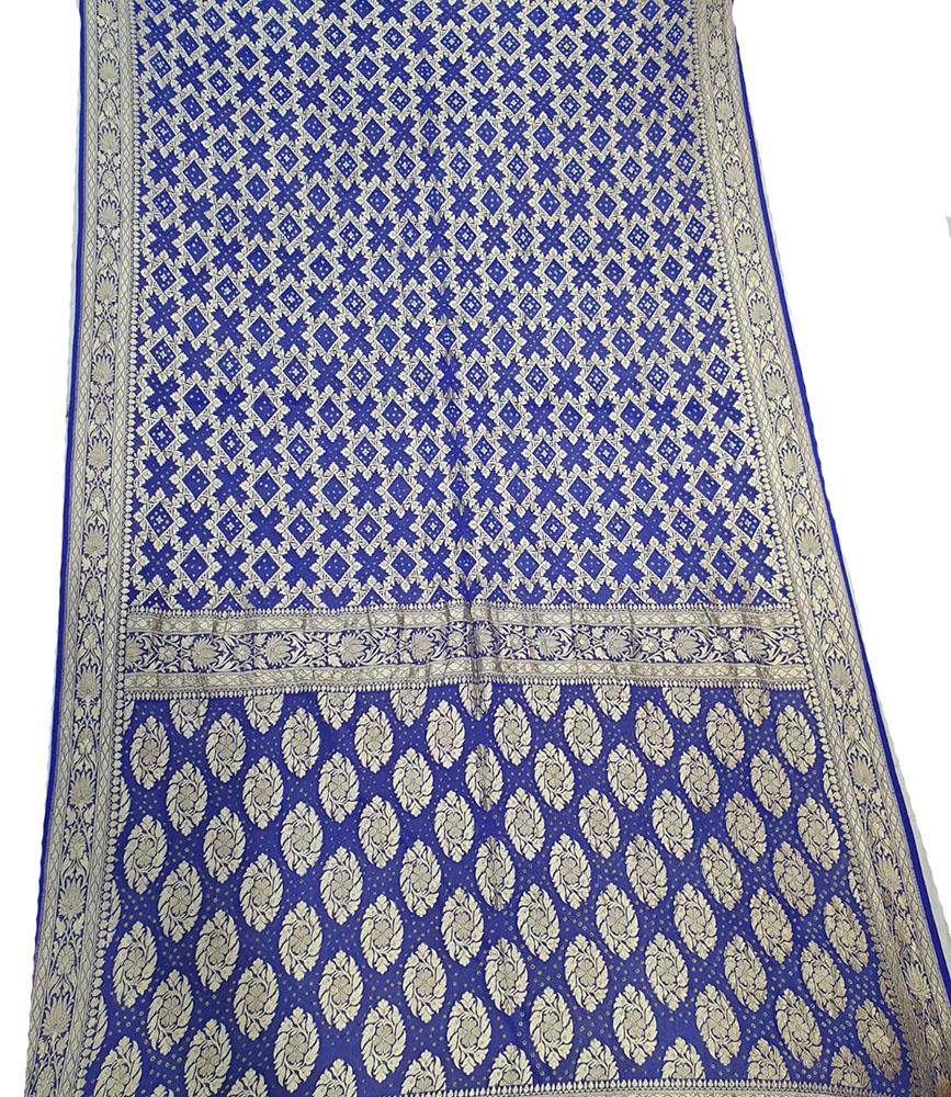 Blue Banarasi Bandhani Pure Georgette Saree - Luxurion World