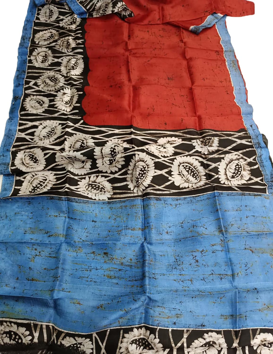 Multicolor Hand Batik Bishnupuri Silk Saree - Luxurion World