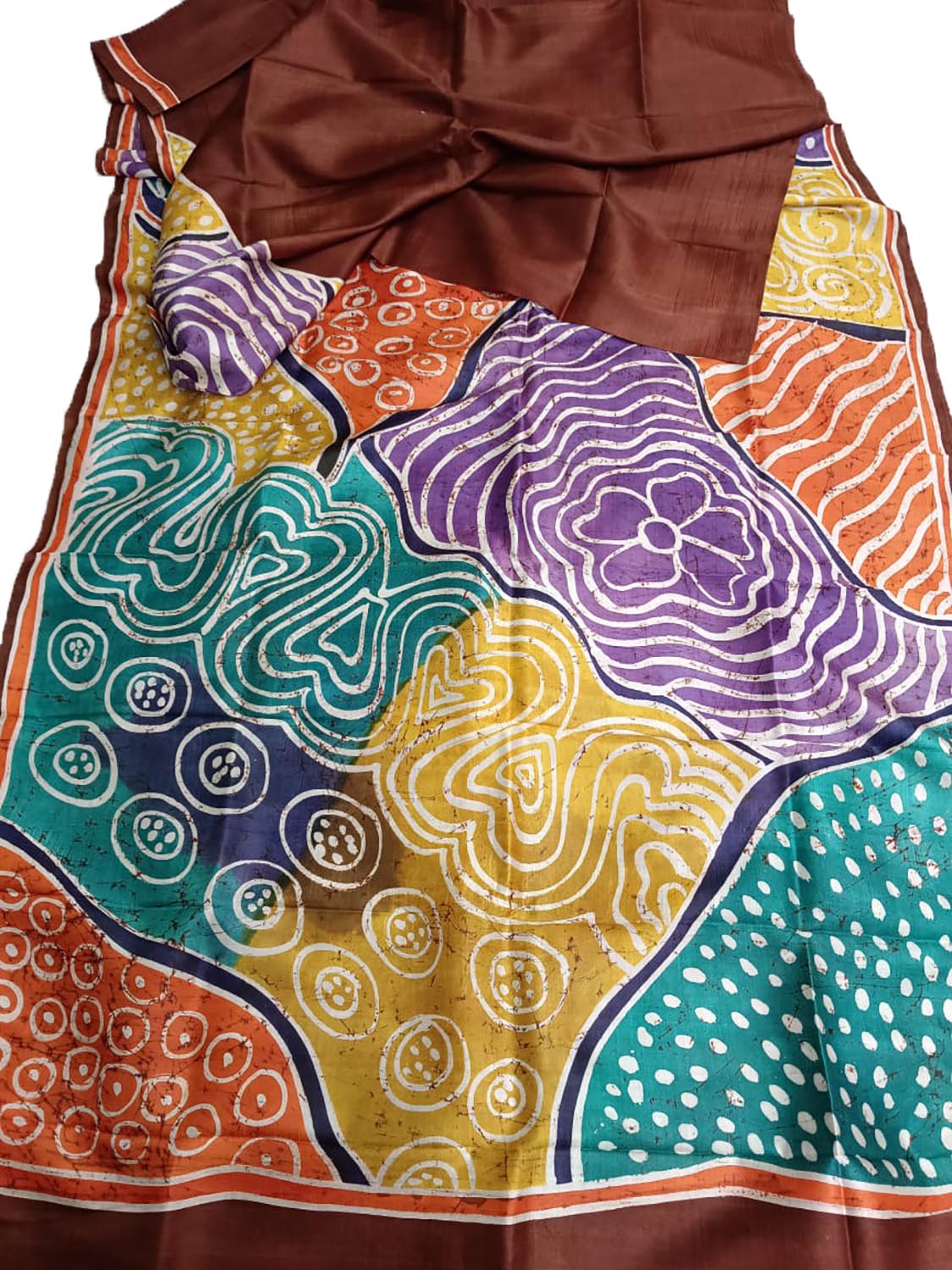 Multicolor Hand Batik Bishnupuri Silk Saree - Luxurion World