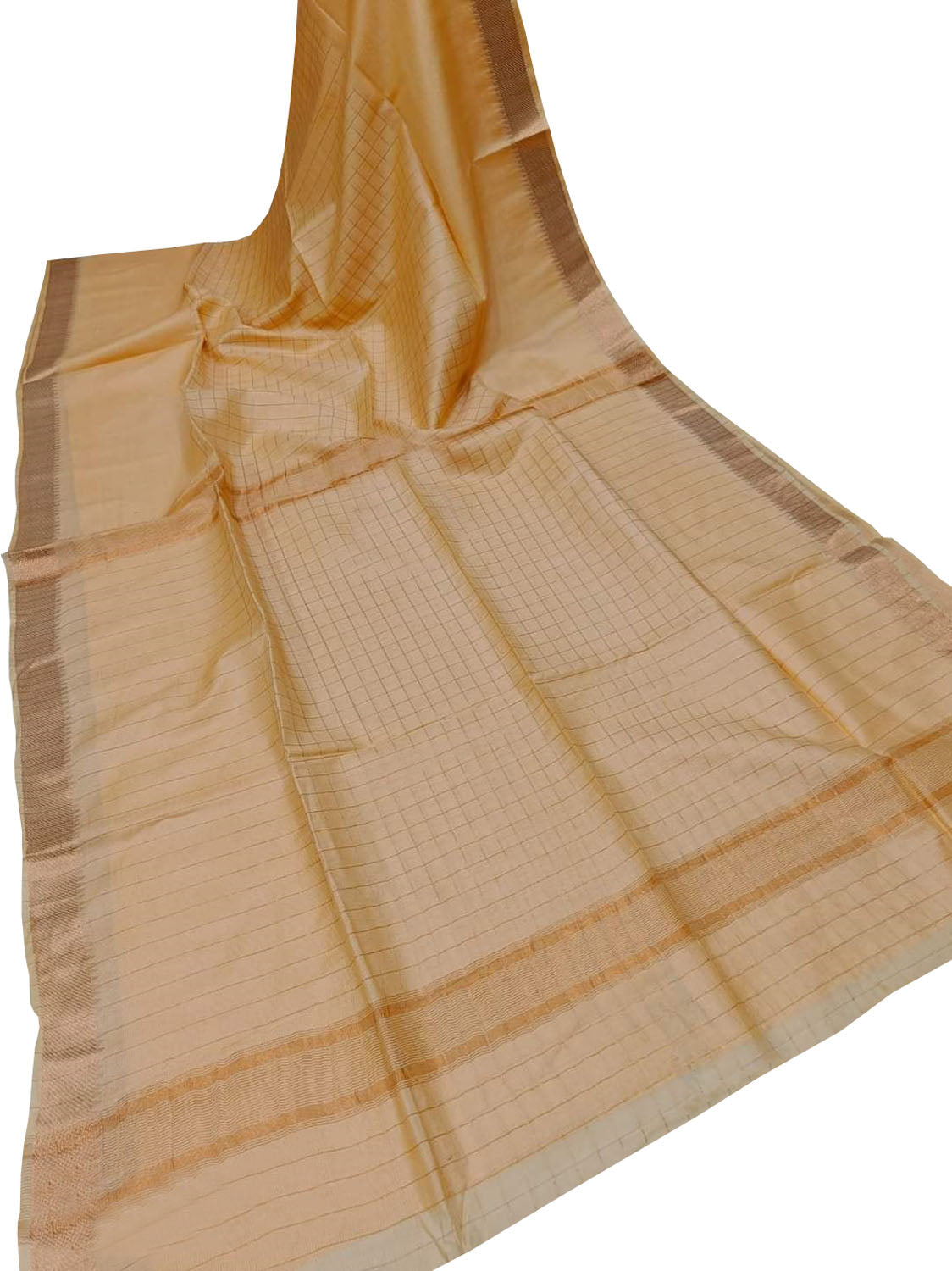 Pastel Bhagalpur Handloom Kota Checks Saree - Luxurion World